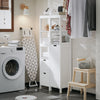 Sobuy vonios kabinetas su skalbinių krepšiu vonios lentynos aukšta spintelė vonios kambarys BZR123-W