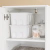 SoBuy Vonios spintelė BZR216-W su skalbinių krepšeliu - 40×38×180 cm | Plona laikymo spintelė su stalčiumi, reguliuojama lentyna ir 45 l skalbinių krepšeliu – puikiai tinka mažiems vonios kambariams ir tualetams