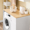 „Sobuy BZR217-WN“ skalbimo mašinų baldų vonios kabinetas su skalbinių krepšiu ir dėžu