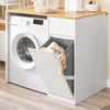 „Sobuy BZR217-WN“ skalbimo mašinų baldų vonios kabinetas su skalbinių krepšiu ir dėžu