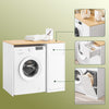 „Sobuy BZR217-WN“ skalbimo mašinų baldų vonios kabinetas su skalbinių krepšiu ir dėžu