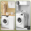 „Sobuy BZR217-WN“ skalbimo mašinų baldų vonios kabinetas su skalbinių krepšiu ir dėžu