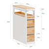Förköp SoBuy BZR54-IV-WN Smalle Badkamerkast op Wielen – Compact Opbergmeubel met Lades & Achterplank – 65×23×82 cm, Wit