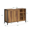 SoBuy BZR63-L-PF Tvättställsskåp 90 cm brett, badrumsunderskåp med U-utskärning, tvättställsunderskåp med dörrar och öppen hylla, badrumsunderskåp trä och metall i industriell stil