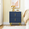 „Sobuy FBT115-B“ naktinis stalas, naktinis stalas su 2 stalčiais, modernus šoninis stalas miegamajam ir gyvenamajam kambariui, mėlyna B 40 x D 40 x H 47 cm