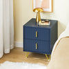 „Sobuy FBT115-B“ naktinis stalas, naktinis stalas su 2 stalčiais, modernus šoninis stalas miegamajam ir gyvenamajam kambariui, mėlyna B 40 x D 40 x H 47 cm