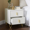 SoBuy FBT115-Wx2 - 2 naktinių staliukų komplektas su 2 stalčiais - Šiuolaikiški miegamojo baldai, balti, 40×40×47 cm