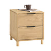 „Sobuy Night“ spintelės nakties spintelė su 2 stalčiais, šoniniai stalai miegamajam, moderni laikymo spintelės lovos stalo desertai, gamta B 40 X D 42 X H 47 CM FBT166-N