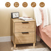 „Sobuy Night“ spintelės nakties spintelė su 2 stalčiais, šoniniai stalai miegamajam, moderni laikymo spintelės lovos stalo desertai, gamta B 40 X D 42 X H 47 CM FBT166-N