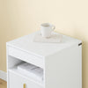 „Sobuy FBT168-W“ naktinis stalas, naktinis stalas su 3 stalčiais ir laikymo skyriais, modernūs šoniniai stalai miegamajam ir gyvenamajam kambariui, balta B 40 X D 40 X H63 cm
