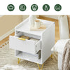 „Sobuy FBT169-W“ lovos stalai, lovos spintelės su dėžutėmis ir laikymo skyrius, modernus šoninis stalas miegamiesiems ir svetainei, balta b 40 x d 40 x h 51 cm