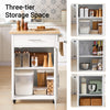 SoBuy FKW102-WN Köksvagn på Hjul med Förvaring – Arbetsyta 62 cm, Låda & Skåp | Vit/Valnöt