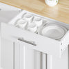SoBuy FKW129-WN Köksvagn med hjul 113x91x(44–69) cm – Utfällbar Arbetsyta, 2 Lådor, Justerbara Hyllor, Köksö – Vit