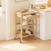SoBuy FKW135-N Köksvagn i Kolat Bambu – Rullvagn i Trä för Köket, Antibakteriell, Fuktbeständig, Odöfri, Perfekt för Kök, Hem & Matrum 58×40×86 cm