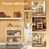 SoBuy FKW24-II-N Köksvagn i Heveaträ med 2 Lådor och 2 Hyllor – Rullbar Köksö 80×40×90 cm, Natur