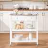 „Sobuy“ virtuvės sala ant ratų „Side Board“ balto darbo stalo valgomasis ir virtuvė FKW47-W
