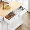 „Sobuy“ virtuvės sala ant ratų, laikymo spintelės su atvartų stalais, darbo stalo virtuvės, FKW71-WN