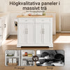 SoBuy FKW71-III-WN Köksvagn med Hjul, Central Ö med Utdragbart Arbetsbord Mobil Chariot för Kök eller Matrum, Köksmöbel med Förvaring Vit 115x46/71x92 cm