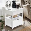 SoBuy FRG258-II-W Sängbord med 2 Lådor och Hylla – Modern Förvaring 45x38x55 cm Vit