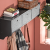 „Sobuy“ skrybėlės lentynos lentynos lentynos drabužių pakaba su 3 krepšeliais ir 5 kabliais FRG282-sch
