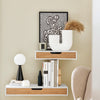SoBuy FRG92-WNx2 Set of 2 Wall Mounted Shelves with Drawer - Modern Floating Shelves for Hallway, Living Room, Kitchen & Bedroom - White & Nature 40x24x8cm
