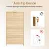 SoBuy FSR159-N Skoskåp med 3 Neddragbara Fack och Bambuyta – Hallmöbel, 60×24×118 cm | Natur