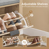 Förköp SoBuy FSR199-N Skobänk med Sits och Fällbart Fack, Smal Skohylla 60×24×50 cm, Max 118 kg – Sonoma-ek/Grå