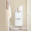 „Sobuy FSR204-W“ batų spintelės įėjimo spintelė, skirta bateliams-siauros 19 cm gylio, vertikalus/horizontalus tvirtinimas, batų laikymas ir mažų daiktų MDF E1, balta, 35 kg, 50x19x100 cm