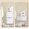 „Sobuy FSR204-W“ batų spintelės įėjimo spintelė, skirta bateliams-siauros 19 cm gylio, vertikalus/horizontalus tvirtinimas, batų laikymas ir mažų daiktų MDF E1, balta, 35 kg, 50x19x100 cm