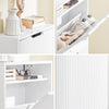 „Sobuy FSR204-W“ batų spintelės įėjimo spintelė, skirta bateliams-siauros 19 cm gylio, vertikalus/horizontalus tvirtinimas, batų laikymas ir mažų daiktų MDF E1, balta, 35 kg, 50x19x100 cm