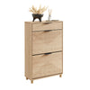 SoBuy FSR212-N smal skoskåp - skoskåp i trä 24 cm brett, stor kapacitet för skor upp till storlek 47, nordisk design, idealisk för hall, entré, familj, färg trä, mått 60x24x95 cm