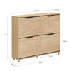 SoBuy FSR214-N smal skoskåp - skoskåp i trä 24 cm brett, stor kapacitet för skor upp till storlek 47, nordisk design, idealisk för hall, entré, familj, färg trä, mått 100x24x83 cm