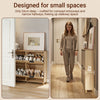 SoBuy FSR214-N smal skoskåp - skoskåp i trä 24 cm brett, stor kapacitet för skor upp till storlek 47, nordisk design, idealisk för hall, entré, familj, färg trä, mått 100x24x83 cm