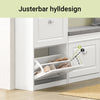 SoBuy FSR78-W Skohylla med 2 Fällbara Lådor och Justerbara Avdelare, Skoförvaring för Entré, 54 × 24 × 83 cm – Vit