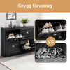 SoBuy FSR79-SCH Skoskåp 4 Klaffar – Brett Skoskåp 24 cm Djup med 16 Par, Ventilerad Baksida, FSC® MDF, Skoförvaring för Hall – Svart