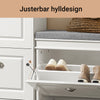 SoBuy FSR82-K-W Smal Skobänk 24 cm Djup – Avtagbar Dyna, Fällbar Lucka, FSC® – Vit