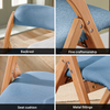 SoBuy FST92-BL Hopfällbar Stol i Trä med Ergonomisk Stoppning – 120 kg, Inga Verktyg, Blå