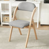 SoBuy FST92-Nx2 Fällbara Matstolar i Trä – Set med 2 Ergonomiska, Vadderade Köksstolar, Platsbesparande Design för Små Utrymmen, Ljusgrå