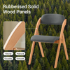 SoBuy FST92-SG Hopfällbar Stol i Trä med Vadderad Sits – Ergonomisk Köks- och Matstol, 47,5 × 59 × 77 cm – Mörkgrå