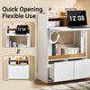 SoBuy FWT109-WN Vikbart Skrivbord med Hyllor och 2 Lådor, Kompakt Arbetsbord 63×67×93 cm – Vit/Natur