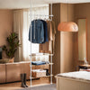 „Sobuy“ teleskopinis drabužių spintos sistemos teleskopinis audinių lentynos reguliuojamas užsakymo sistema KLS07-W