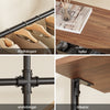 SoBuy KLS19-SCH Väggmonterad klädstång med 4 hängstänger + 4 MDF-hyllor, öppen garderob, lastkapacitet 120 kg för sovrum, 265x48x220 cm, industriell svart