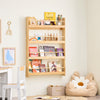 SoPirk KMB08-N Vaikiška knygų lentyna, vaikų kambario sieninė lentyna, vaikiška lentyna, laikymo lentyna su 4 lentynomis knygoms, žaislams ir dekoravimui, vaikų kambario baldai, natūralūs, 80 x 118 x 12 cm