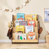 „Sobuy KMB32-N“ knygų krekeris Vaikas Montessori vaikų lentyna su 4 laikymo skyriais ir 2 kabliukais lentynos vaikų kambario žaislų saugojimo knygos rėmo pakabinimo skyrius Gamta 91 x 89 x 30 cm