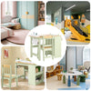„Sobuy KMB60-GR“ vaikų stalas su 1 kėde, aukštosios kėdės grupe su 1 popieriaus ritinėlio laikikliu, vaikų stalu, kėdė, žaidimų stalas ir tikslinis stalas vaikams, tiksliniai stalai vaikams, žalia 80 x 66 x 50 cm
