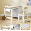 „Sobuy KMB60-WN“ vaikų stalas su 1 kėde, aukštosios kėdės grupė su 1 popieriaus ritinėlio laikikliu, vaikų stalu, kėdė, žaidimų stalas ir tikslinis stalas vaikams, tikslinės lentelės vaikams, baltaodžiai ir gamta 80 x 66 x 50 cm