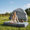 Sobuy OGS32-II-HG-P01 Luftmadrass med pump enkelsäng sovmatta campingmadrass resemadrass luftmadrass camping för individer camping mattress grå 191 x 22 x 76 cm