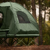 Sobuy sulankstoma 4 vien-1 kempingo palapinė su pakelta lova 2 žmonėms, į kuriuos įeina lova, miegmaišis, oro čiužinys ir nešiojamasis krepšys-MAX svoris 180 kg žalios spalvos | OGS61-L-GR