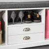 „Sobuy“ batų suolelis su pagalvėlės batų lentynos batų spintele su 2 stalčiais ir 2 durimis FSR71-W