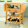 „Sobuy“ virtuvės sala ant ratų „Sideboard“ balto darbo stalo valgomasis ir virtuvė FKW25-N